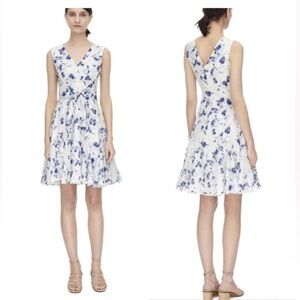 Rebecca Taylor Cotton Floral Blue and White Dress